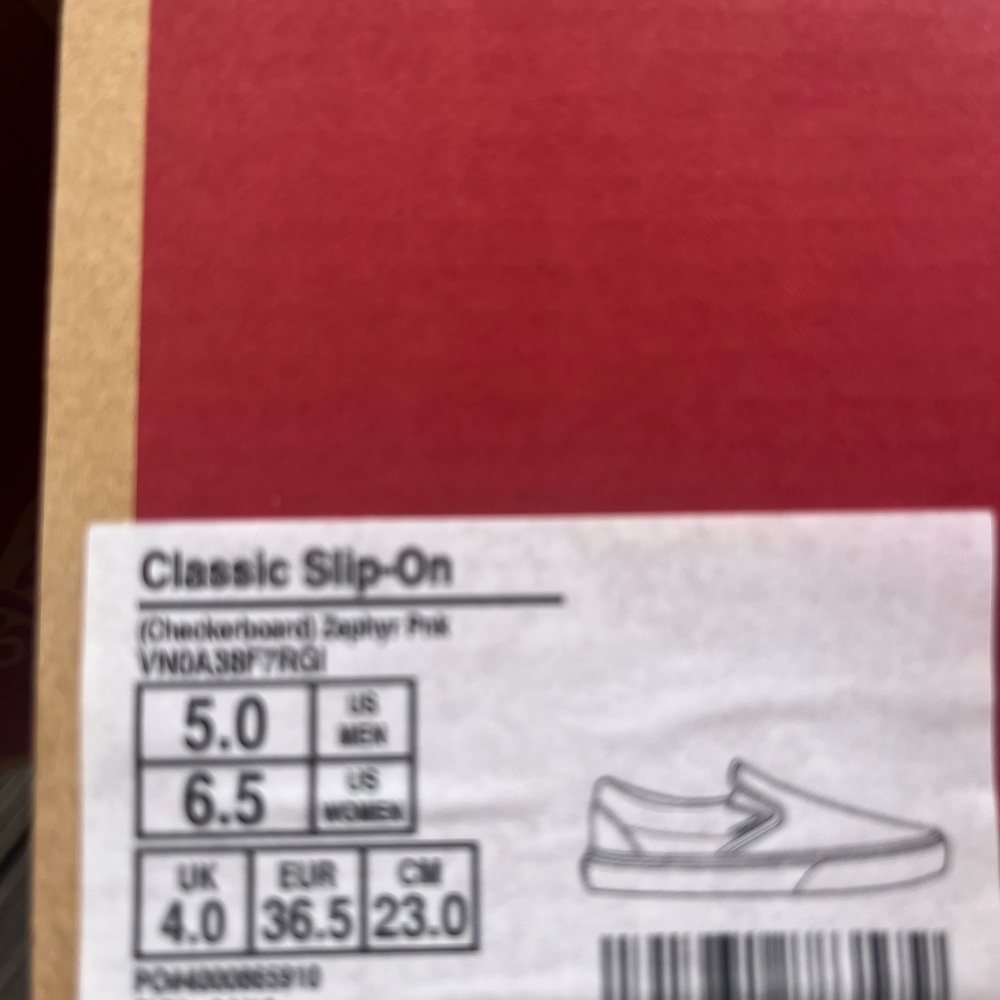 Vans Checkered Slip-On Shoes - Pink and Cream - Picture 5 of 5